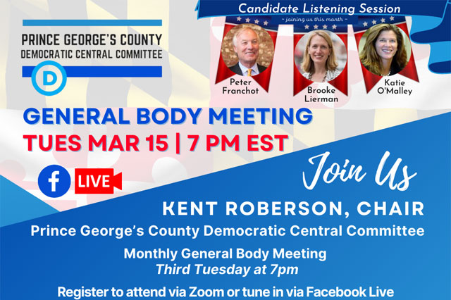 PGCDCC Monthly Meeting and Listening Session every 3rd Tuesday of each month